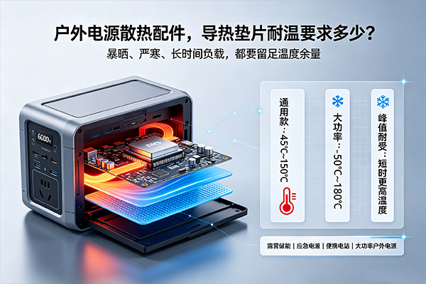 户外电源散热配件，导热垫片耐温要求多少？